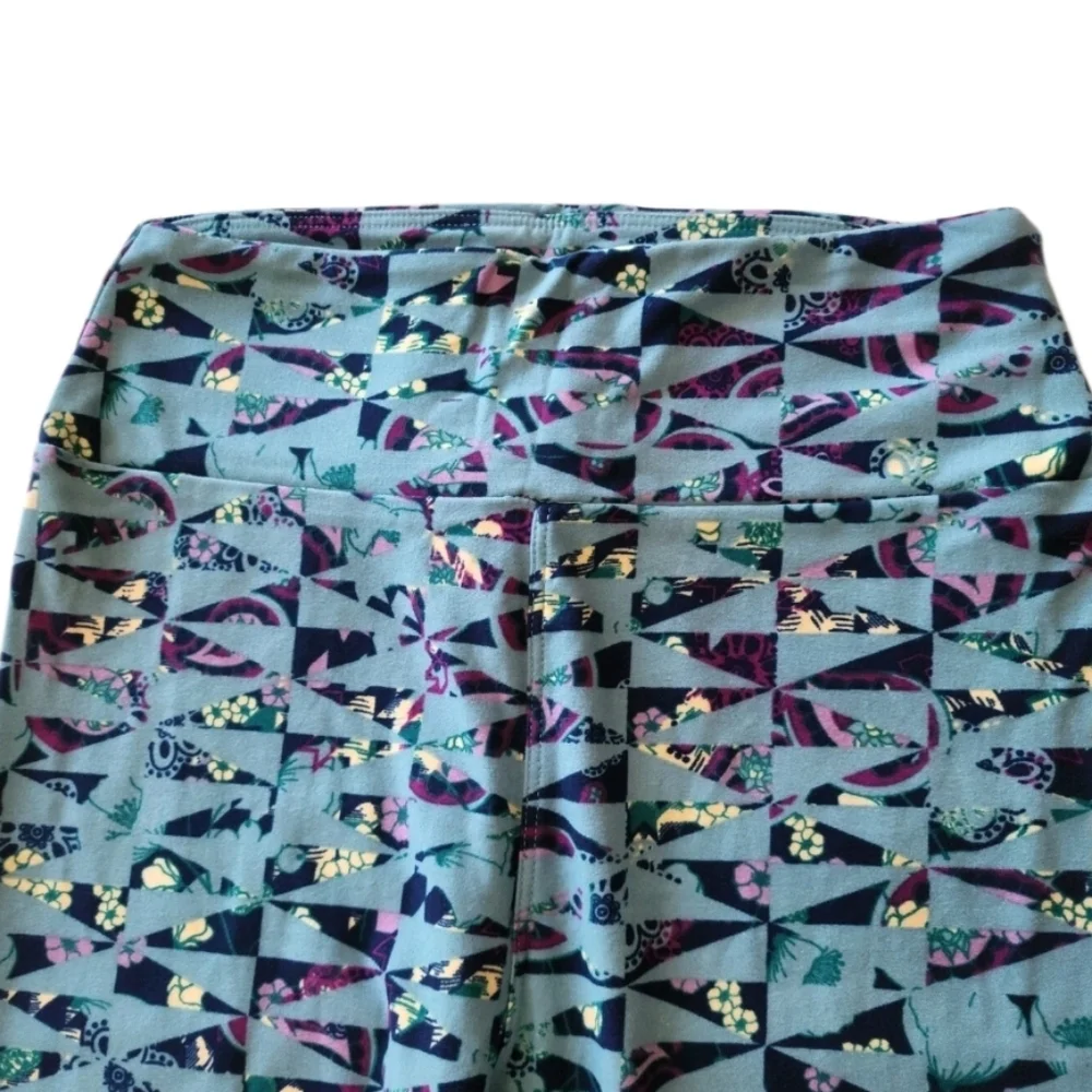 LuLaRoe‎ Blue Geometric Print Stretchy One Size Womens Leggings Ladies Pants